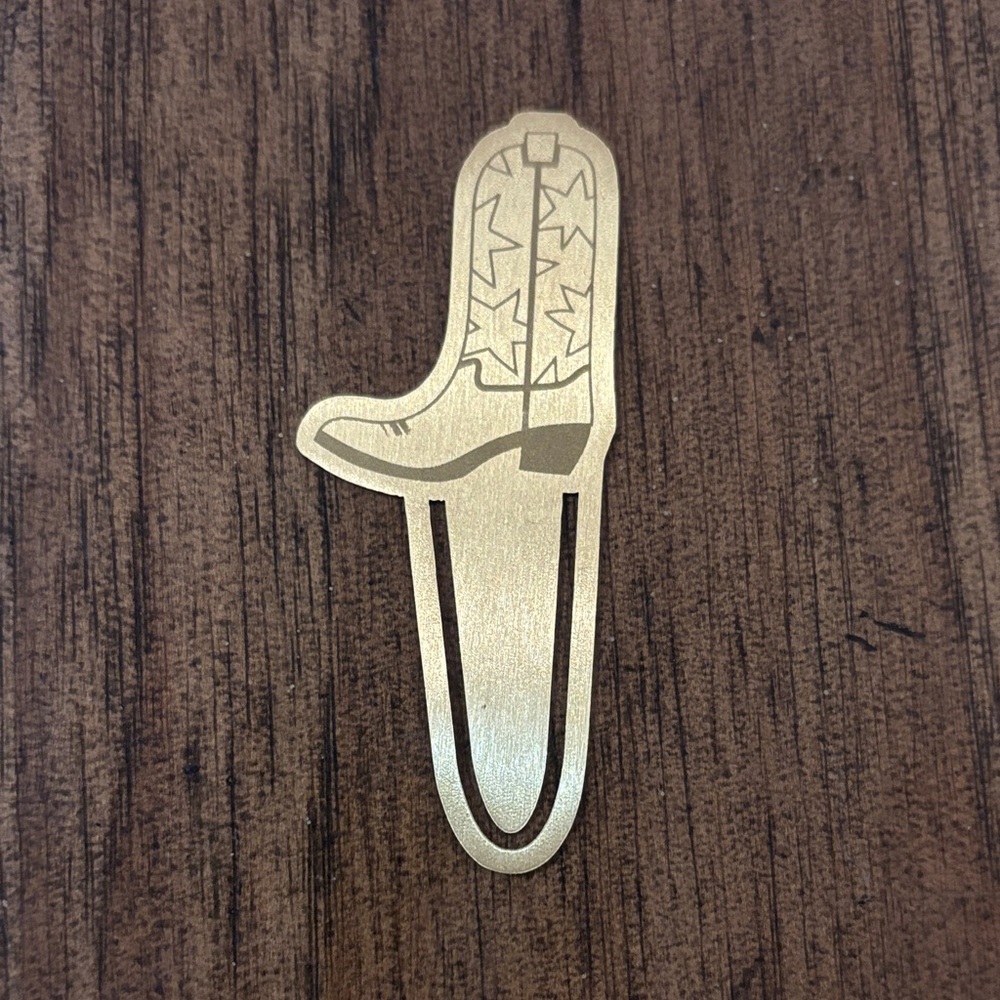 Gold Cowboy Boot Shaped Bookmark